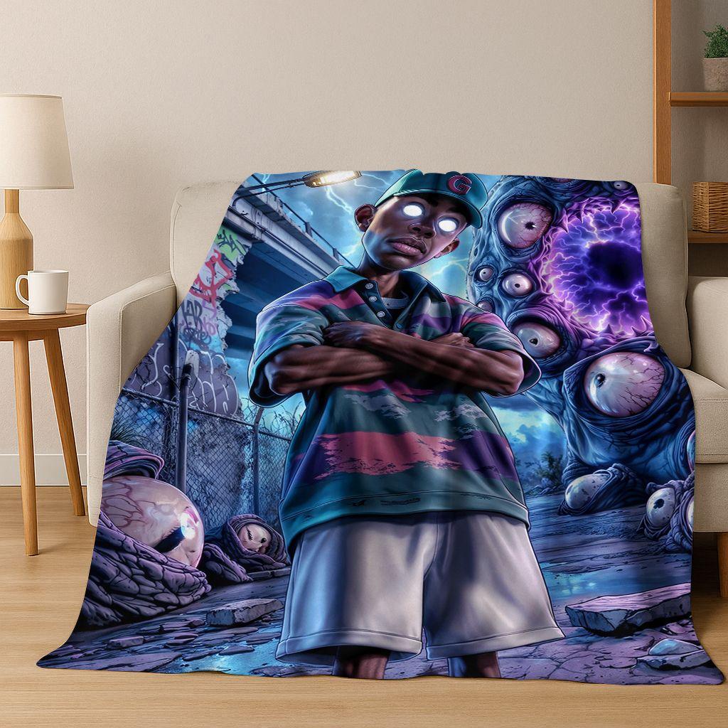 2026 New Legend Rappers Star Art Cartoon Hip Hop Flannel Blanket,Cozy Soft Throw Blanket for Home Bedroom Bed Sofa Cover Gift