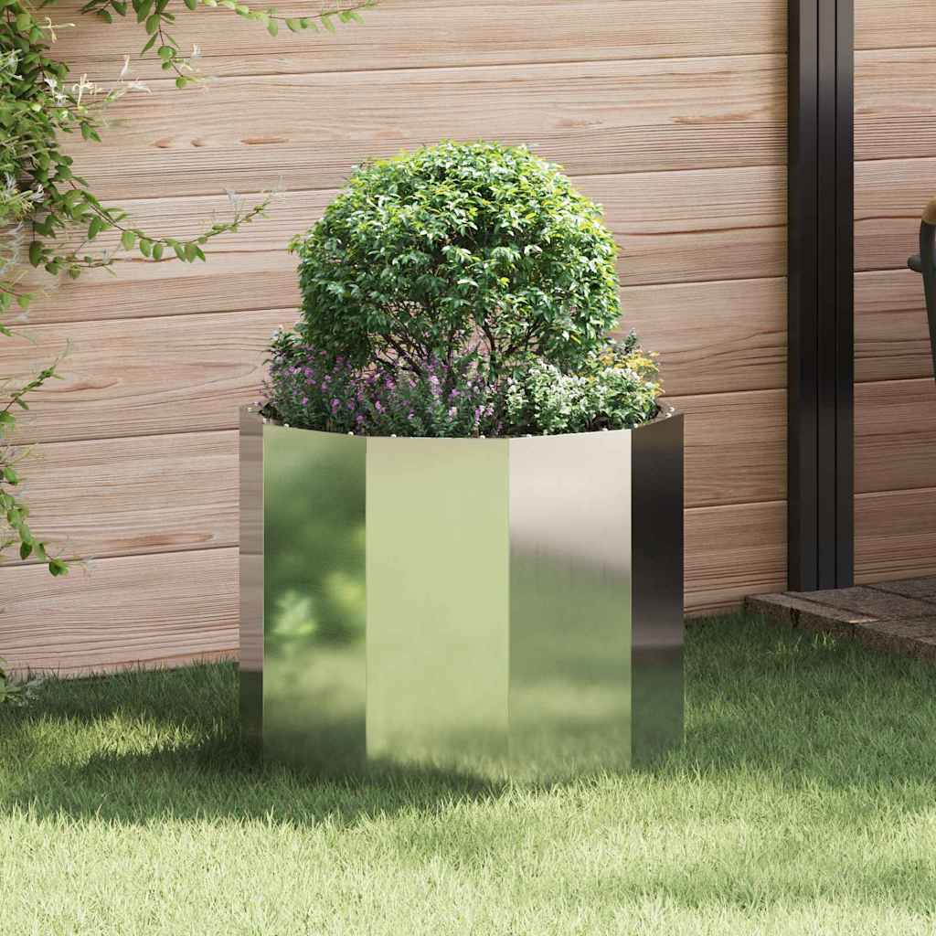 Plant Pot Silver 60 X 60 X 50 Cm Galvanized Steel