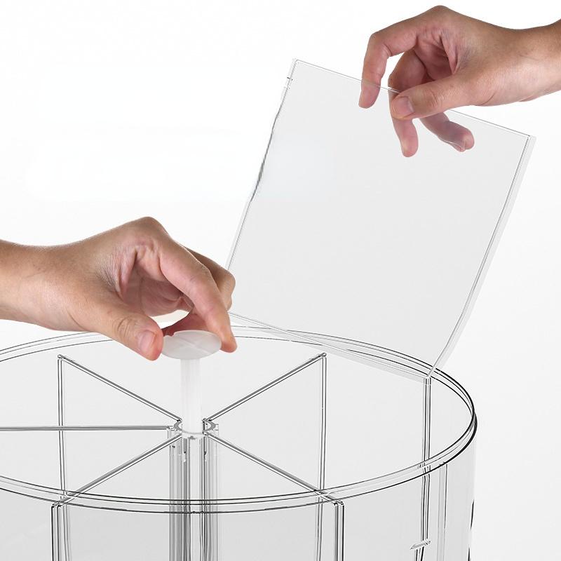 6-Grid Rotating Grain Dispenser Bulk Cereals Rice Barrels Separated Jars Sealed Insectproof Rice Tank Container Kitchen Storage