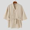 INCERUN Men V Neck 3/4 Sleeve Bandage Cardigan Loose Kimono