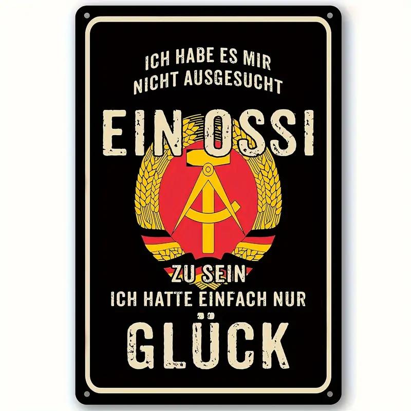 German Vintage Garage Tool Phrases Metal Sign,Retro Decorative Plaque, Home Wall ,Studio Room Man Cave Workshop Industrial Decor