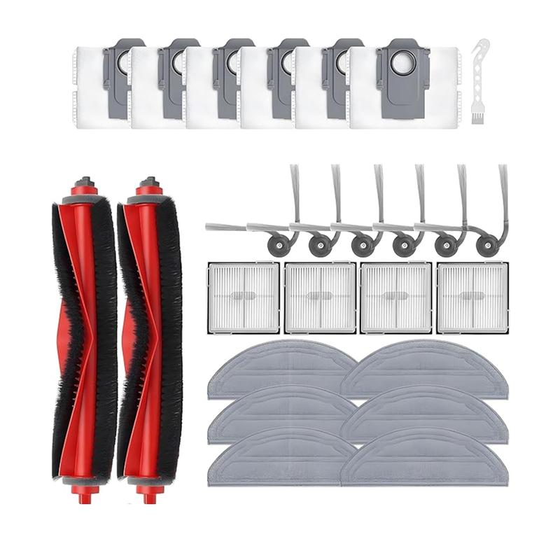 A78E-25 Pcs For Roborock Q10 S5/Q10 S5+/Q10 X5/Q10 X5+ Sweeping Machine Accessories Main Side Brush Mop Filter Dust Bags