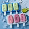 Homemade Popsicle 3-Cavity Ice Cream Mold Food Grade Silicone Letters JOY SMILE COOL YUM DIY Ice Lattice Ice Pop Molds 6