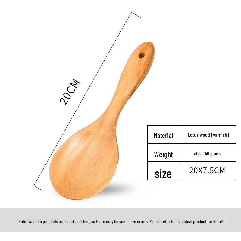 Fengmu Home Furnishing 20cm Wooden Rice Spoon - Customizable Logo Option Available