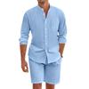 Men's Summer Hawaiian  Button Shirt Shorts Set