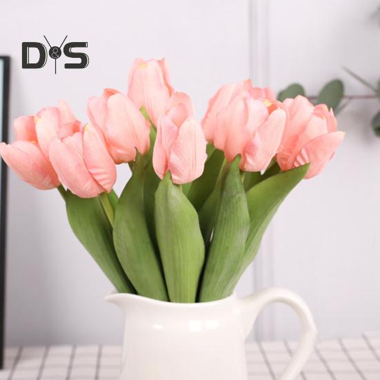 Simulated Tulip 37cm Artificial Tulip Faux Silk Fake Tulip Flower Bulk for Vase Wedding Home Decor Spring Parties Mother's Day Gift