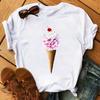 Tricou de damă cu balon cu aer cald cu dragoste roșu romantic, la modă, ocazional, cu mânecă scurtă, cămașă de bază Tricou supradimensionat Harajuku
