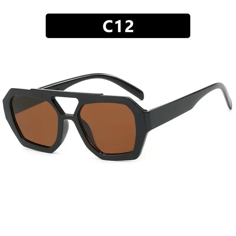 Stylish Double Bridge Sunglasses Men Women Square Frame UV400 Sun Glasses Shades Unisex Outdoor Oversized Goggles Eyewear