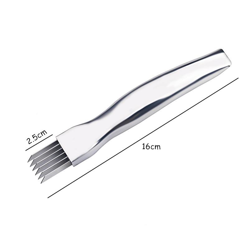 Stainless Steel Onion Slicer Cutter Scallion Cutter Knife Multi Vegetable Fruit Chopper Shredder Kitchen Gadget KC0148