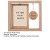 Pet Memorial Wooden Photo Frame, Rotatable Dog Cat Picture Display Frame, Desktop Decorative Photo Holder for 4x6-Inch Photos
