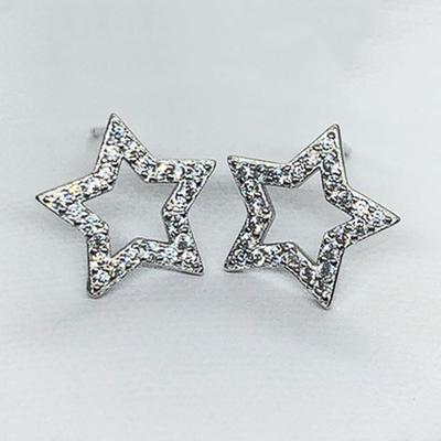 Neue schöne Stern-Ohrstecker, voller Zirkonia, Bling Bling Mädchen-Ohrringe, Piercing, schlicht, stilvoll, vielseitig, Damen-Schmuck