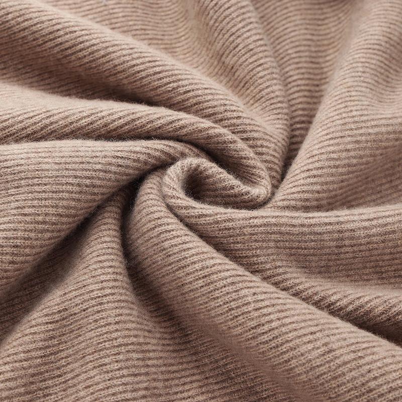 Comonboka Men's Ribbed Lapel 100% Wool Sweater