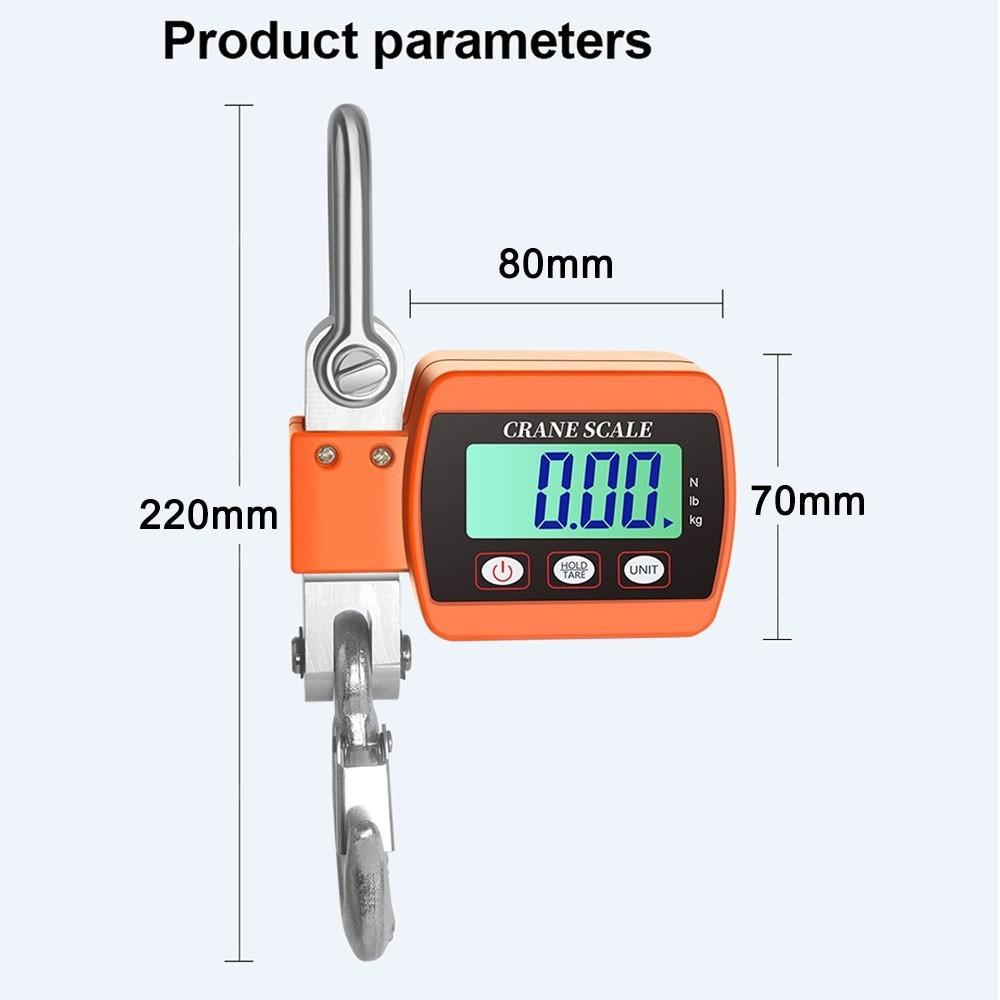 Balança Digital LCD 500kg Portátil Mini Balança de Gancho Industrial para Serviço Pesado Peso Eletrônica