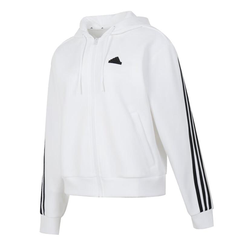 adidas Women s Future Icons 3-Stripes Full-Zip Hooded Jacket White Women IW5254 S
