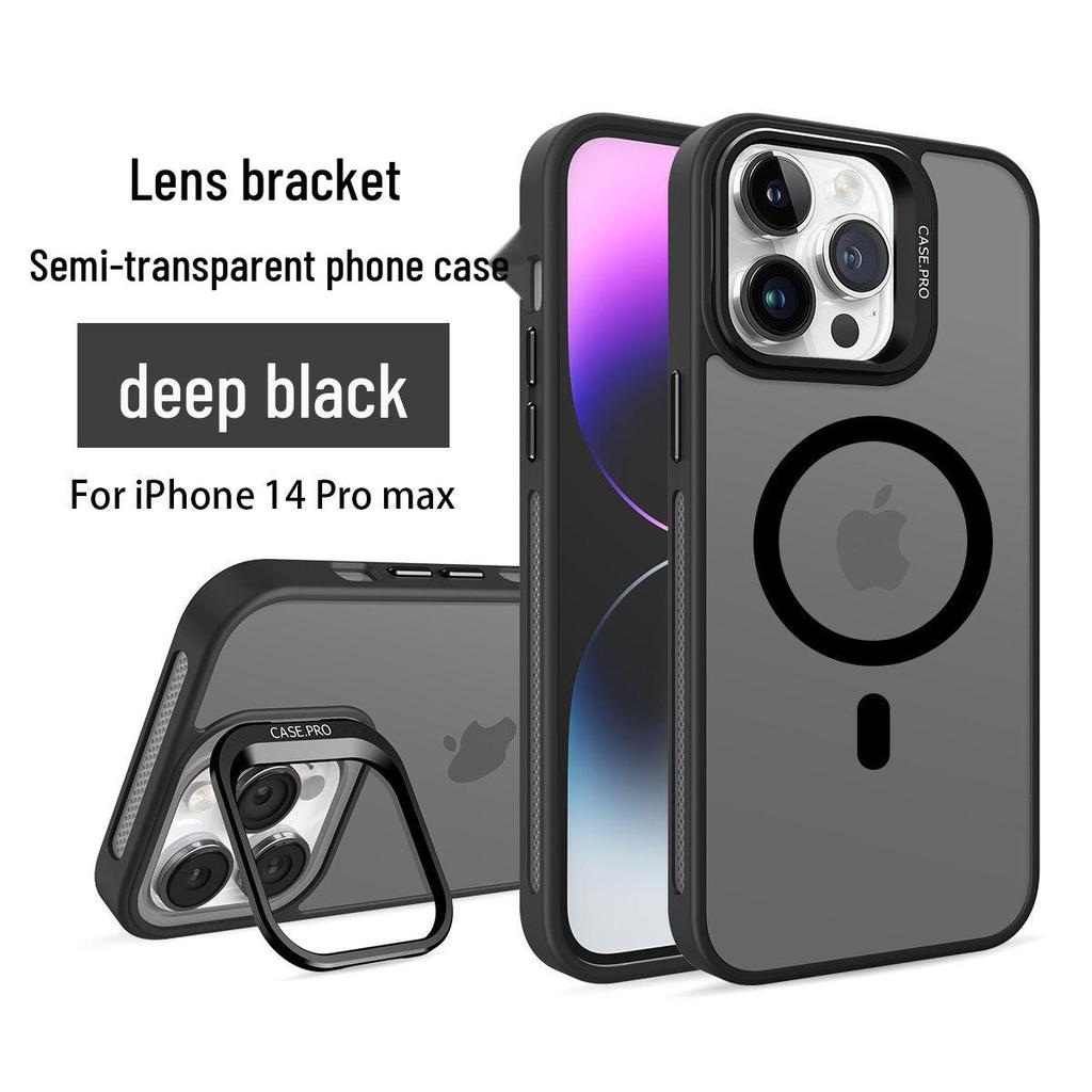 Funda Magnética para iPhone 17 Pro Max con Acabado Mate tipo Piel y Soporte, Compatible con Lente Apple 16/15/13