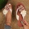 Fashion Bohemia Mesh Flower Decoration Pu Flip Flops Women 2025 Summer Flat Feels Sandals Sexy Non Slip Beach Slippers Plus Size 43