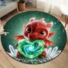 LovingDragon Runder Teppich, Teppich für Wohnzimmer Schlafzimmer Sofa Spielzimmer Dekoration, Rutschfeste Bodenmatte