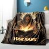 1PC Custom Name "Angel's Fiery Revelation" flannel blanket versatile, all-season throw suitable for the living room, bedroom, camping, travel, and gif