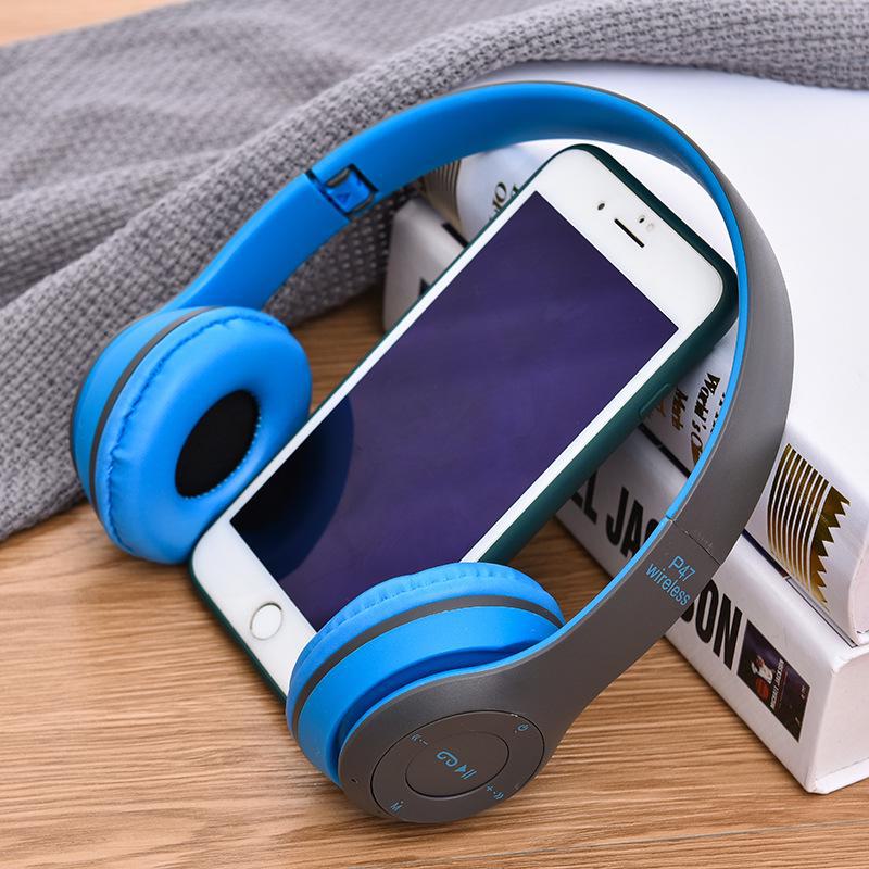 P47 Foldable Bluetooth Headset with Heavy Bass - Wireless Sports & Gift Option