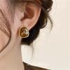 European Trend New High Design Luxury Amber Earrings For Women Fashion French Retro Style Jewelry Girl Gift Accessories