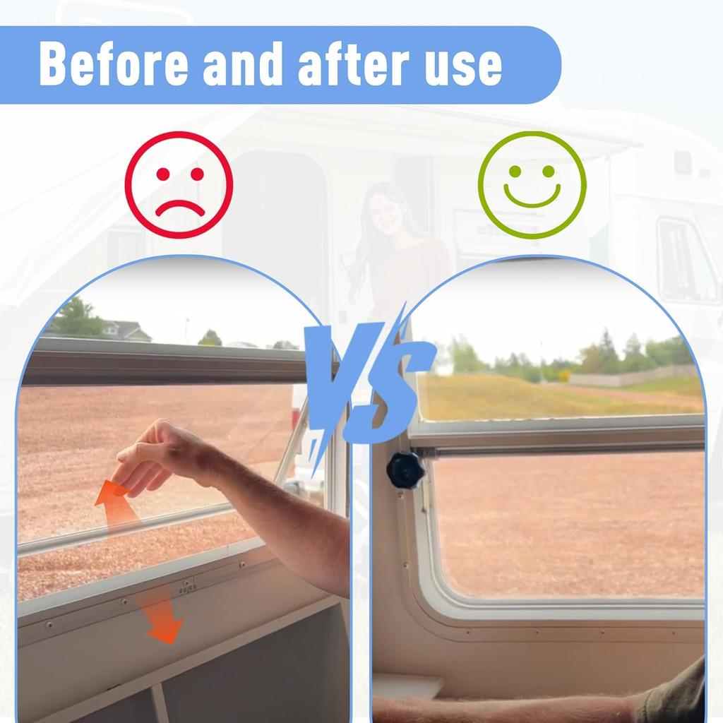 8-Pack 20345 RV Camper Window and Vent Knobs Crank Handle Turn Latch | Higher Quality Replacement Knob with Screws | Window and Vent Knob Fits for