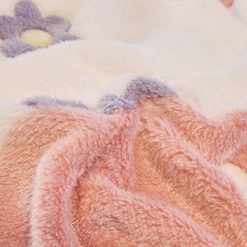 Flower Flannel Pillowcase Winter Warm Flannel Comfortable Pillow Cover Cartoon Printed Coral Fleece Velvet Pillowcase