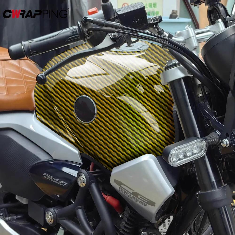 Laser Carbon Fiber Car Stickers Motorcycle Body Stickers Glossy Vinyl Wrap Films Air Release Bubble Free Decal Accessories