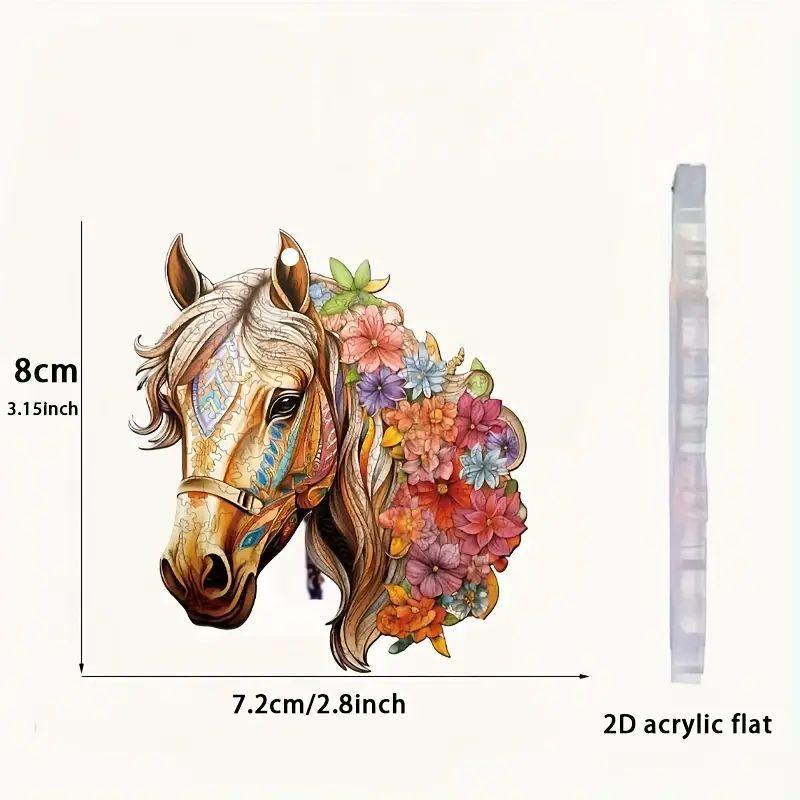 

1 Piece Vintage Floral Horse Christmas Hanging Ornaments Acrylic Horse Pendant Decorations For Xmas Tree Home Decor