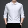 Mens Casual Long Sleeve Seamless Solid Turn Down Collar Regular Fit Shirt