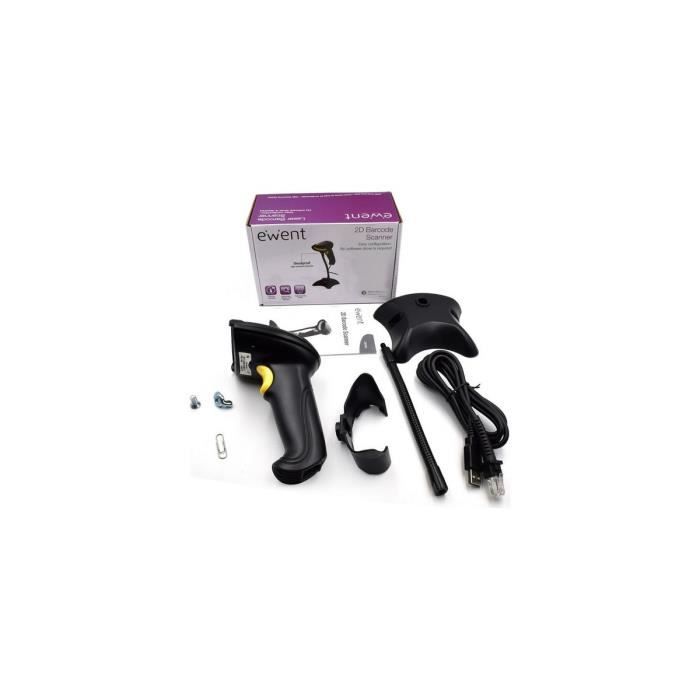 Lecteur De Code Barres Avec Support Ewent EW3410 LED USB Noir