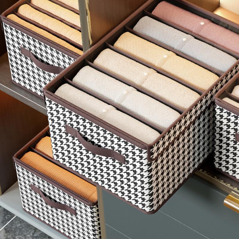 Aufbewahrungsbox für Kleidung, Hosen, Unterwäsche, Tidelle, separate Aufbewahrungsbox, faltbar, staubdicht, für Schlafzimmer, Kleiderschrank, Aufbewahrungstasche