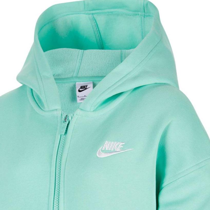 Nike Jednobarevná fleecová volná ležérní bunda s kapucí Dětské bundy FD2931-349