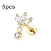 5Pcs/lot Titanium CZ Ear Stud Tragus Cartilage Earrings for Women Labret Lip Lobe Ring Helix Daith Piercing Body Jewelry