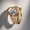 Vintage Flower Sapphire Unique Party Ring Elegant Unique Zircon Hollowed Out Trendy Women's Exquisite Wedding Accessories Gift