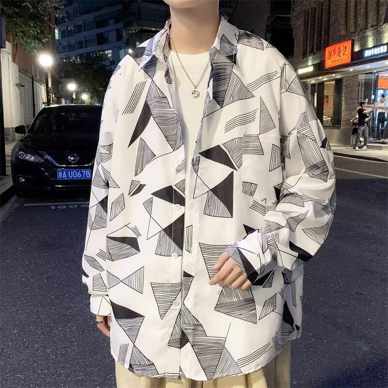 2024 Casual Long Sleeved Shirt Ins Loose Shirt Men'S Summer Trend Versatile Casual Jacket