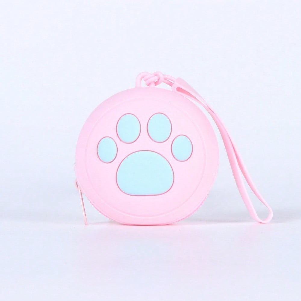 Portable Wrist Strap Storage Bag, Cute Key, Earphone Bag, Cartoon Cat Claw, Silicone Zipper, Change Storage Bag.
