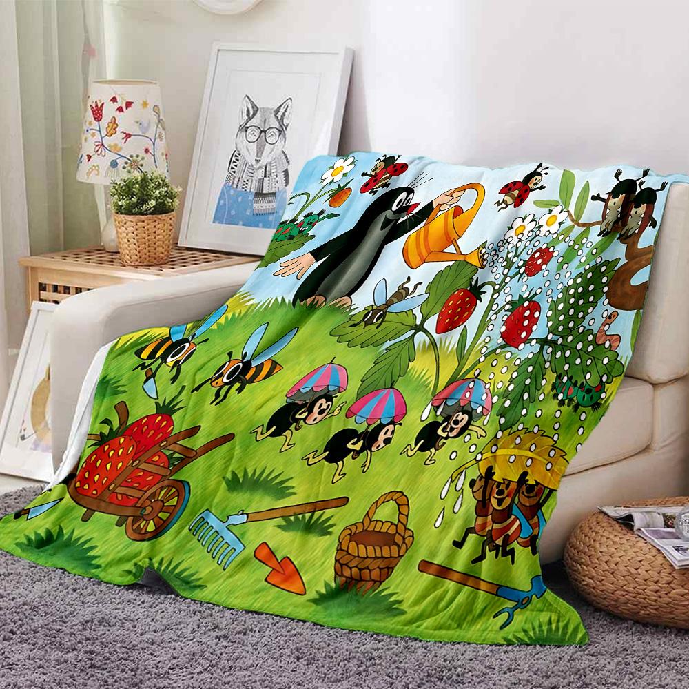 1pc Garden Bugs Bees Flannel Blanket,Ultra Soft Warm Plush Throw for Home Bedroom Bed Sofa Cover Camping Picnic Gift Y7246