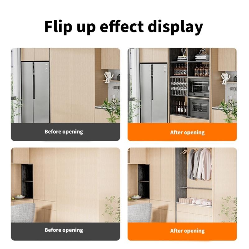 Smooth and Quiet Folding Invisible  Door Rail Cabinet Door Sliding Mechanism for Kitchen Cabinets & Living Room Storage