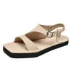 Men's Summer Leather Sandals Handcrafted Buckle Strap for Beach/Camping Outdoor Breathable Men Slippers