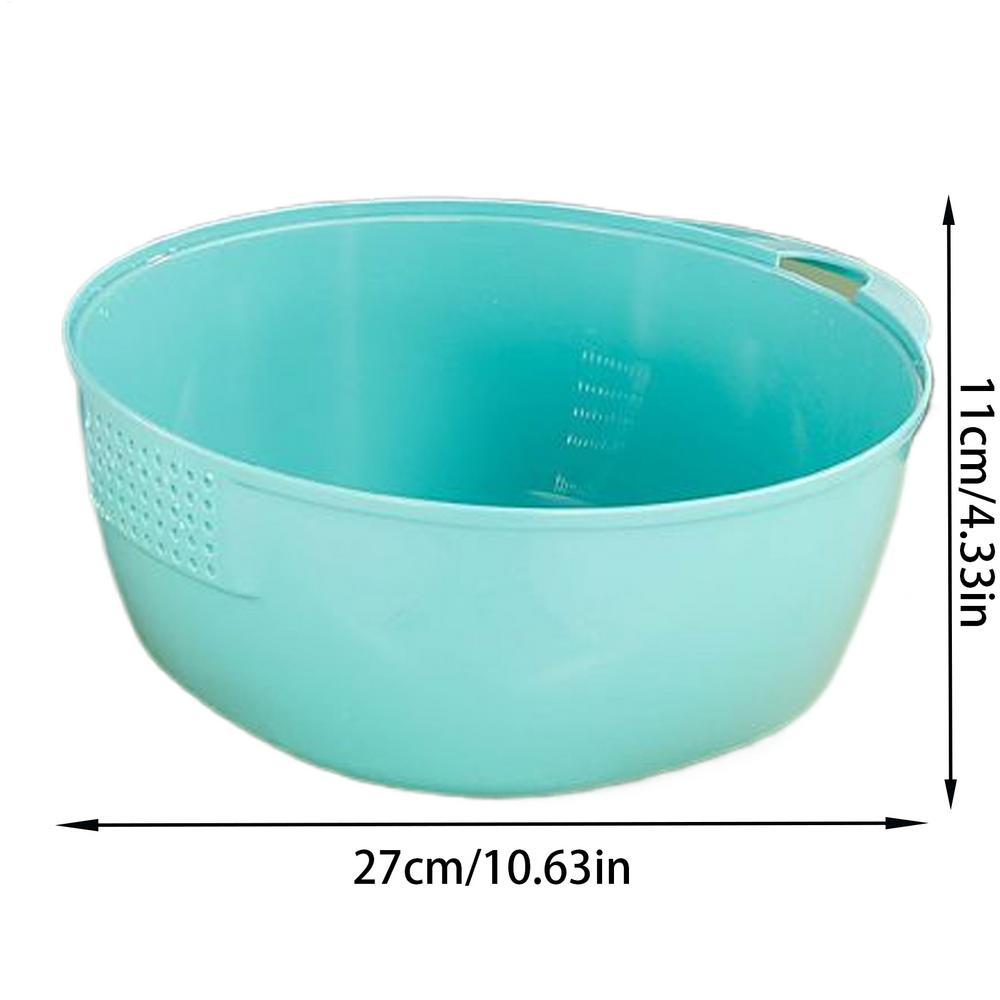 Rice Strainer Bowl Colander Basin For Cleaning Fruits Large Capacity Colander With Stainless Steel Grater For Washing Vegetables