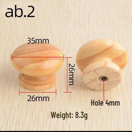 Solid Paulownia Wood Round Drawer & Cabinet Handle