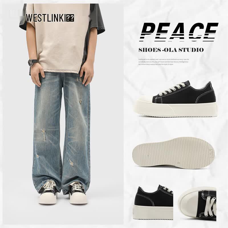 Westlink Men s Canvas Board Shoes US 10 M чёрный