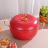 Non Stick Soup Apple Shape Pot Portable Multifuctional Kitchen Cookware Deep Cooking Casserole Pot Cooking Casserole Stew Pat