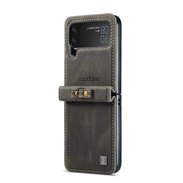 

Матовый кожаный чехол с ремешком для защиты от падения для телефона Samsung Galaxy Z Flip4 Flip 4 Flip3 Flip 3 5g, удобные защитные чехлы for Samsung Z Flip 4 кофейный