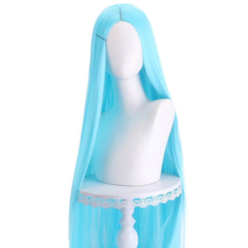 

100 см длинный прямой парик для косплея с центральным пробором, светлый, розовый, красный, фиолетовый, термостойкие синтетические волосы One Size