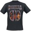 Pantera Metall Logo T-Shirt, Thrash Metal T-Shirt mit 3D Flammen- & Ketteneffekt-Print, Metal-Fan Merch
