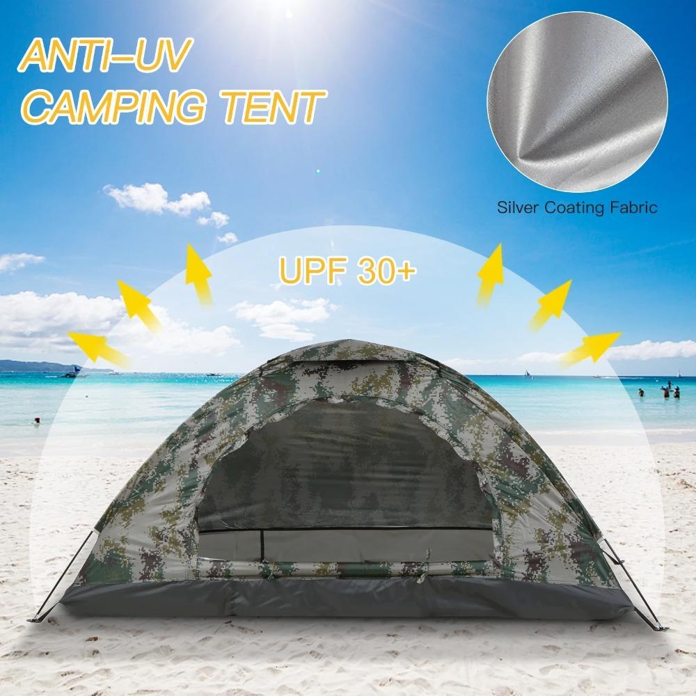 1-2 Person Ultralight Portable Camping Tent - Single Layer Hiking Tent with UPF 30+ Anti-UV Coating for Beach Fishing Outdoor