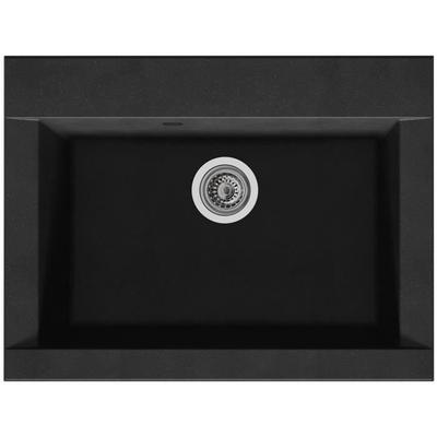 STRADOUR Hexo Single Bowl Built-in Kitchen Sink Without Drainer - Resin - 66 X 50 Cm - Black