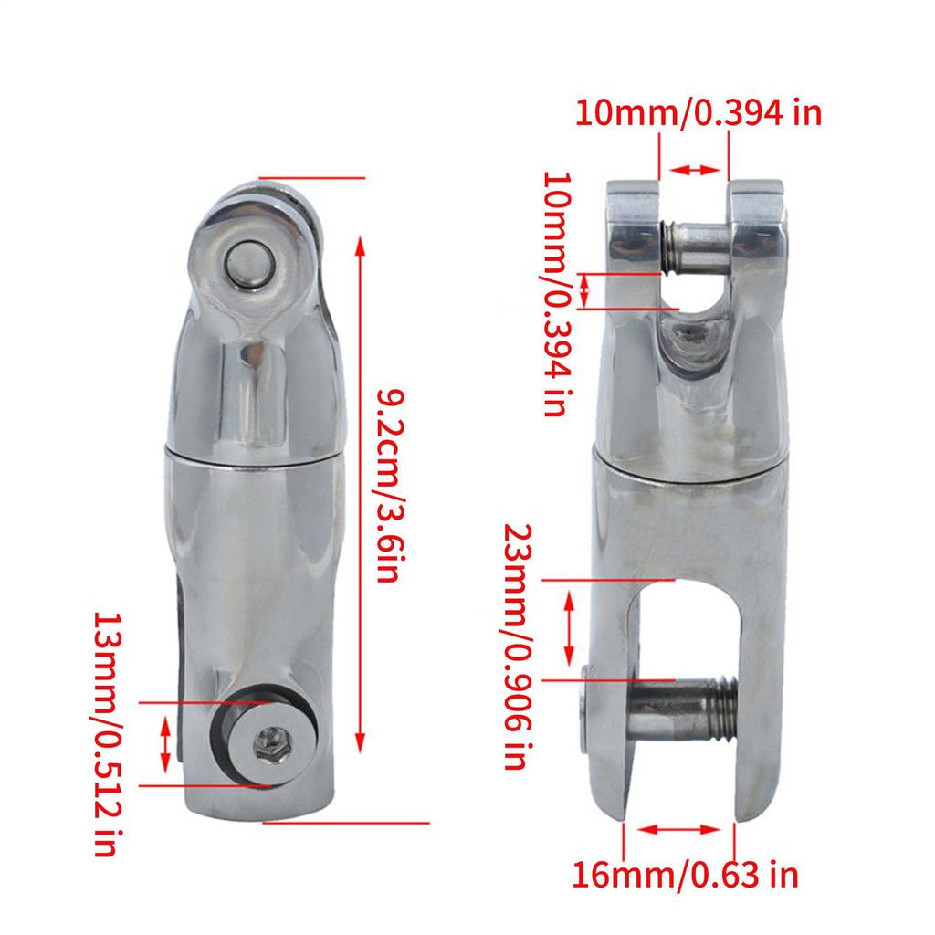 Boat Fasten Swivel Connector Two Section Replacement Accessories Stainless Steel Heavy Duty Boat Rotating Connector For