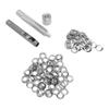 Grommet Tool Kit 100 Set Grommet Eyelets with Setting Tools Hole Cutter Mandrel for Tarps